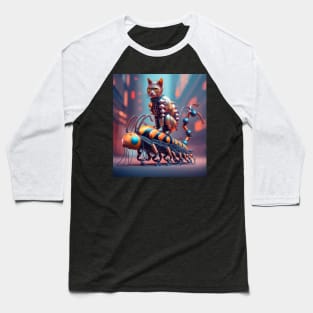 robotic cat riding robotic centipede Baseball T-Shirt